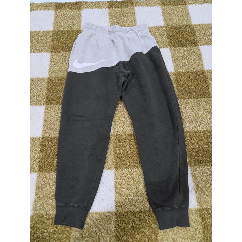 Nike Sportswear Swoosh Colorblock Fleece Joggers Grey Charcoal Mens Small